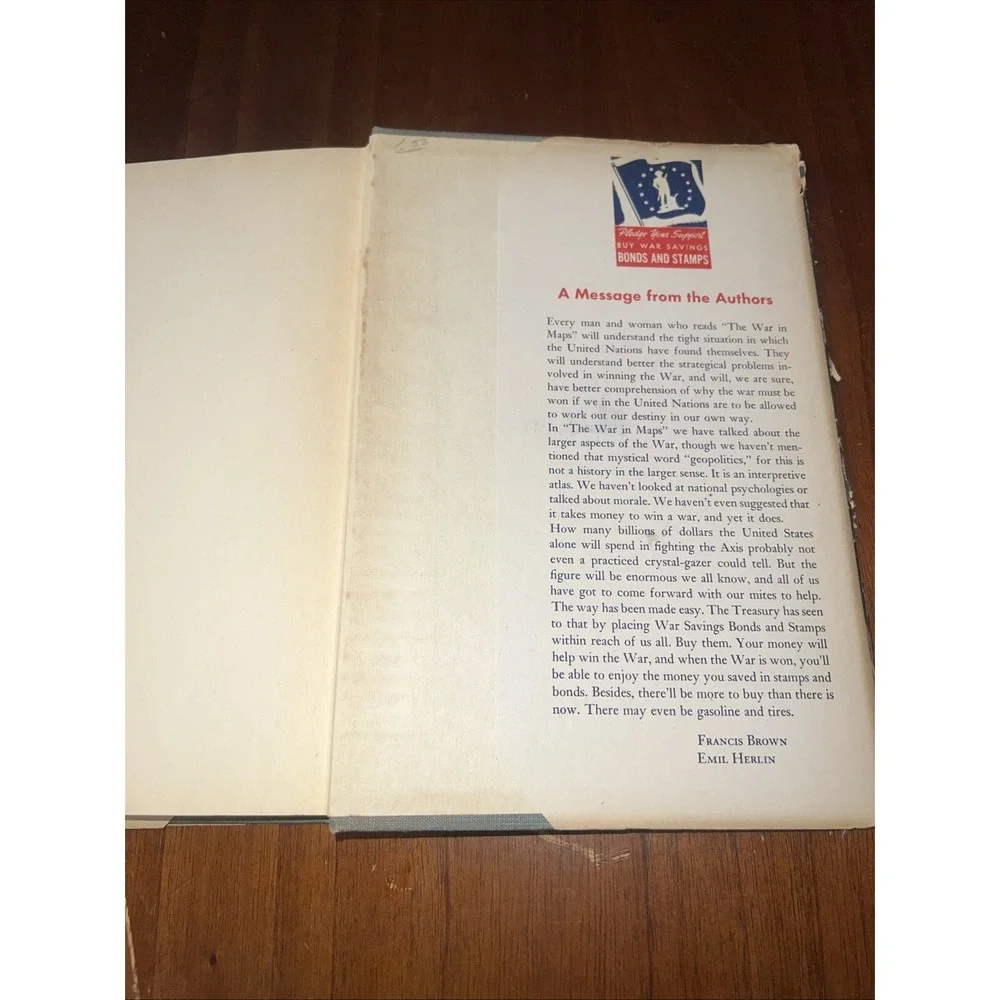 Francis BROWN / War in Maps An Atlas of The New York Times Maps 1st Edition 1942